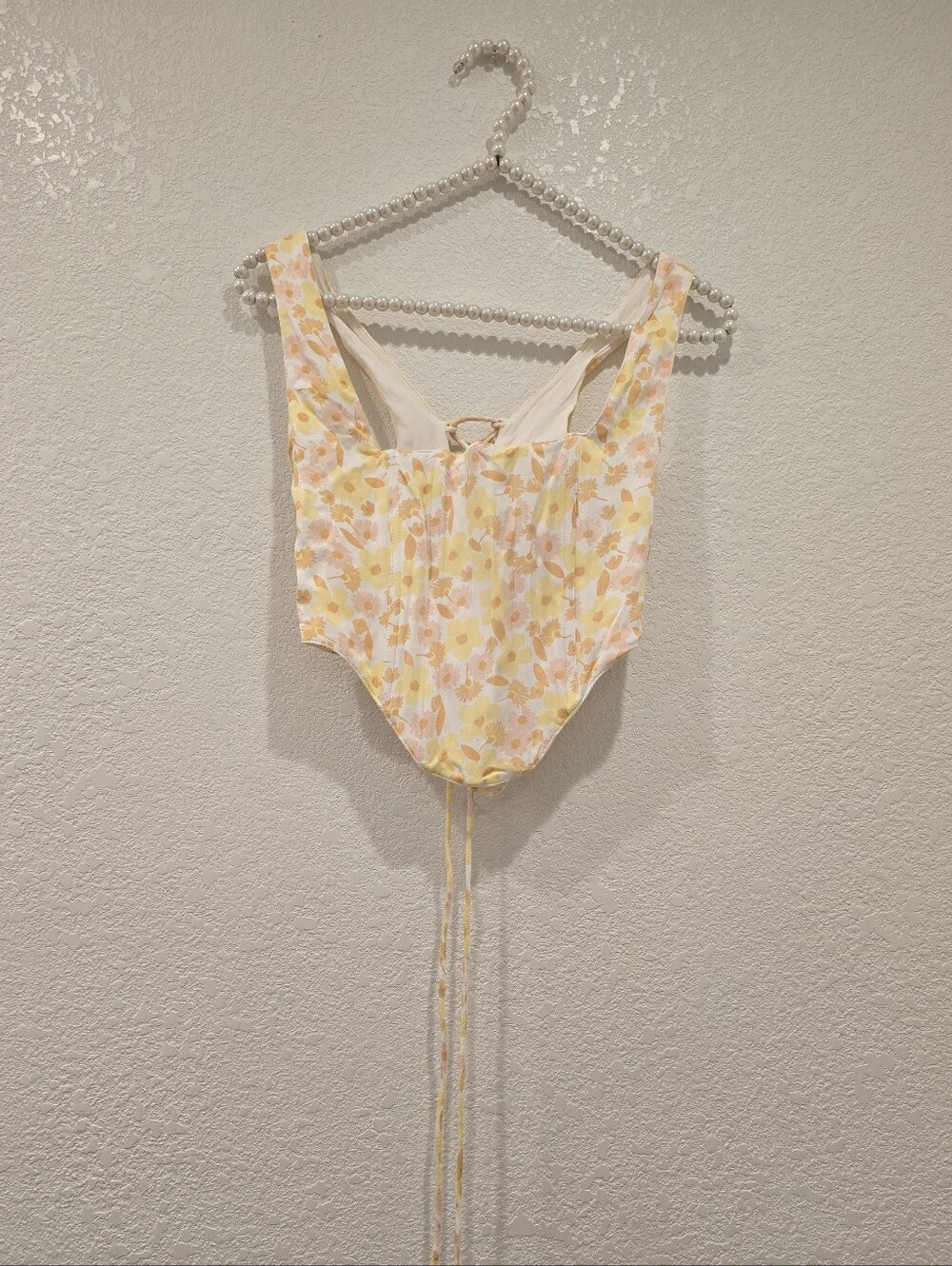 Sabo Yellow Floral Corset Top Small
